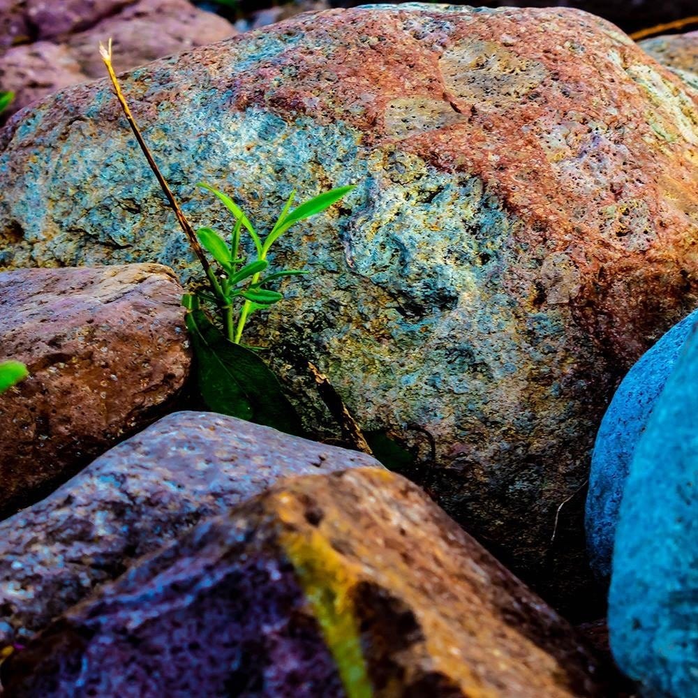 Glezna baltā rāmī - Colored Stones  Home Trends DECO