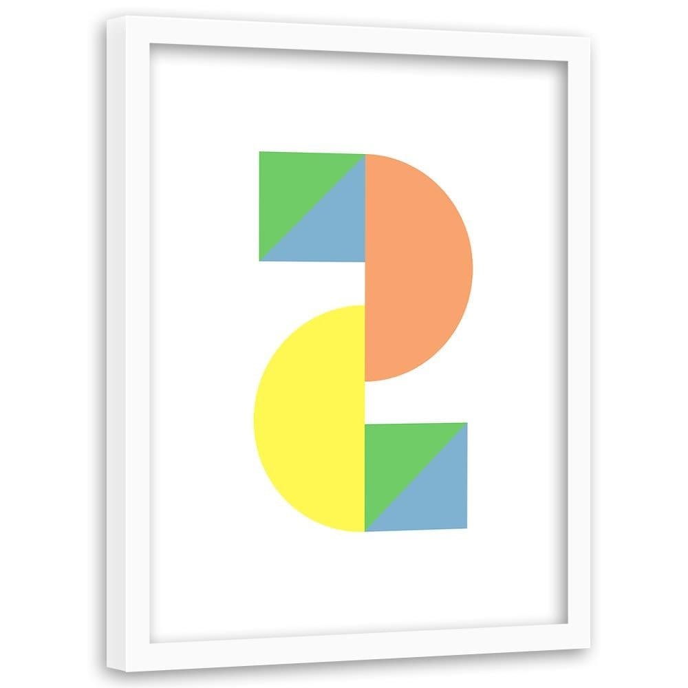Glezna baltā rāmī - Colorful Geometric Figures  Home Trends DECO