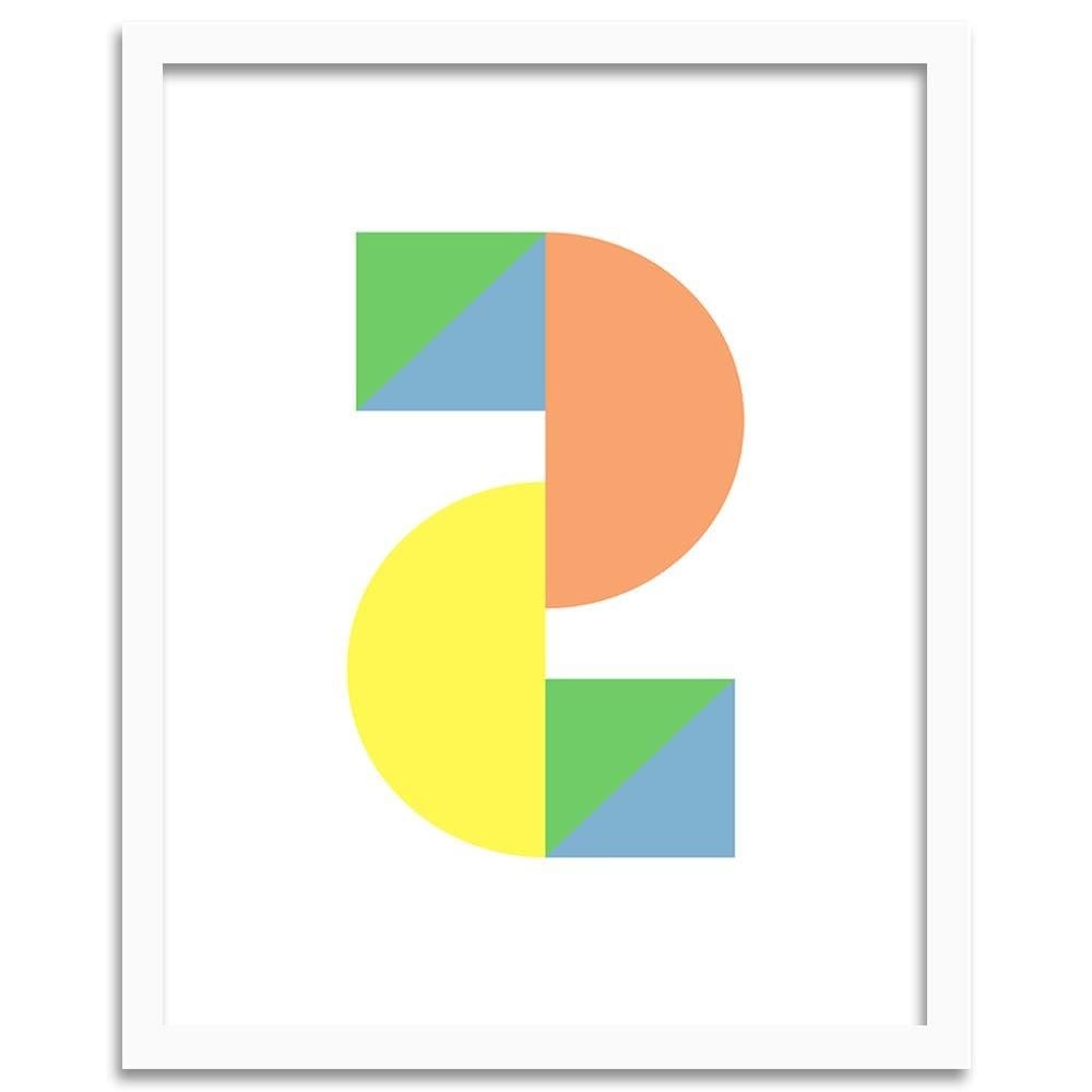 Glezna baltā rāmī - Colorful Geometric Figures  Home Trends DECO