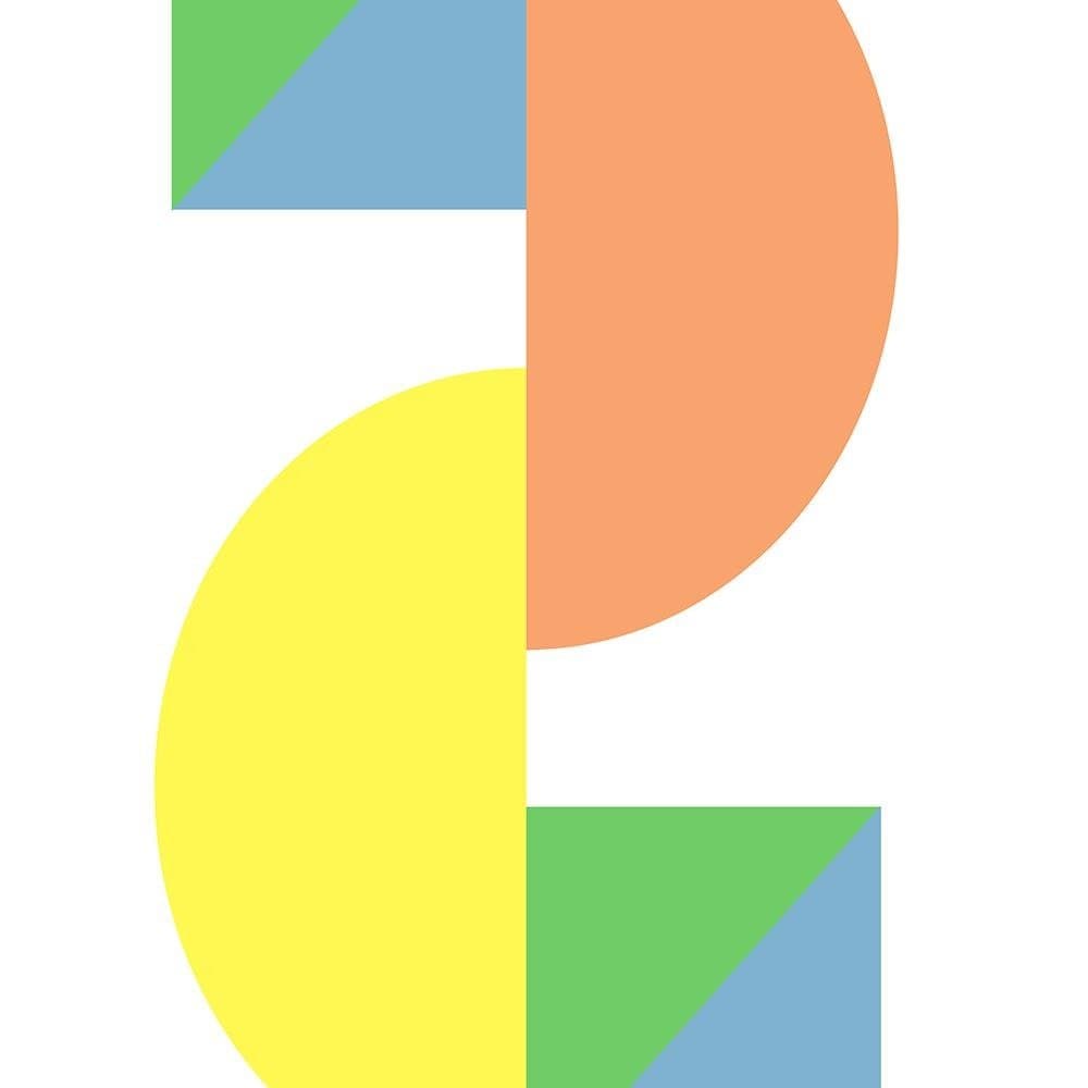 Glezna baltā rāmī - Colorful Geometric Figures  Home Trends DECO
