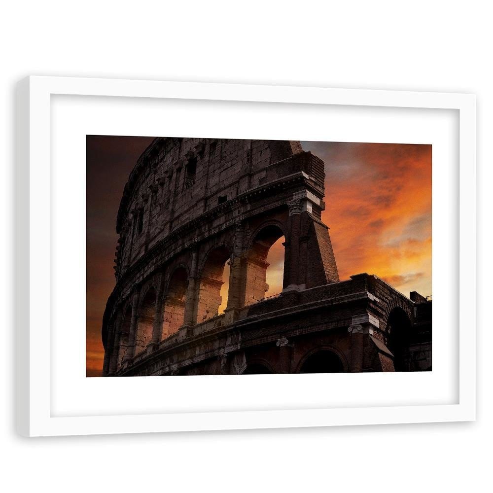 Glezna baltā rāmī - Colosseum At Dusk  Home Trends DECO