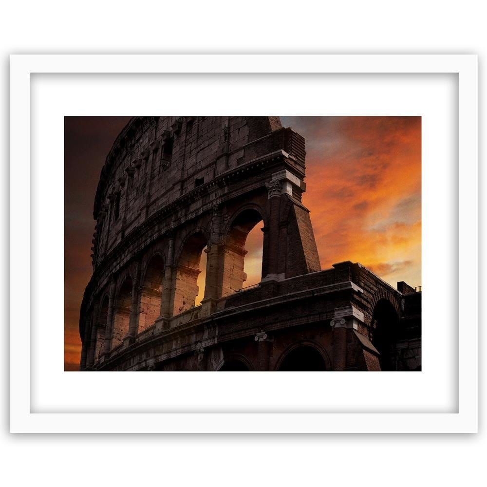 Glezna baltā rāmī - Colosseum At Dusk  Home Trends DECO
