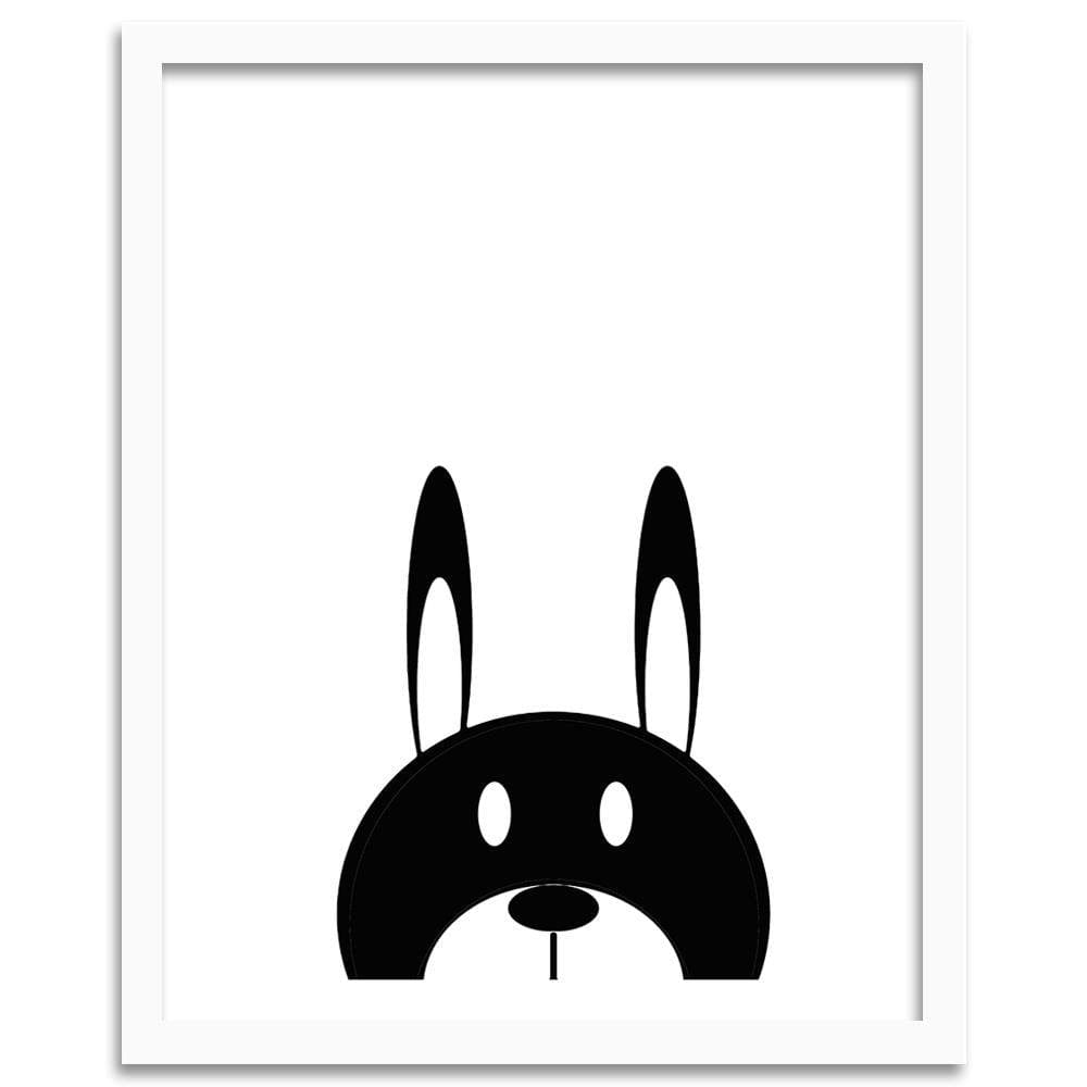 Glezna baltā rāmī - Contrast Hare  Home Trends DECO