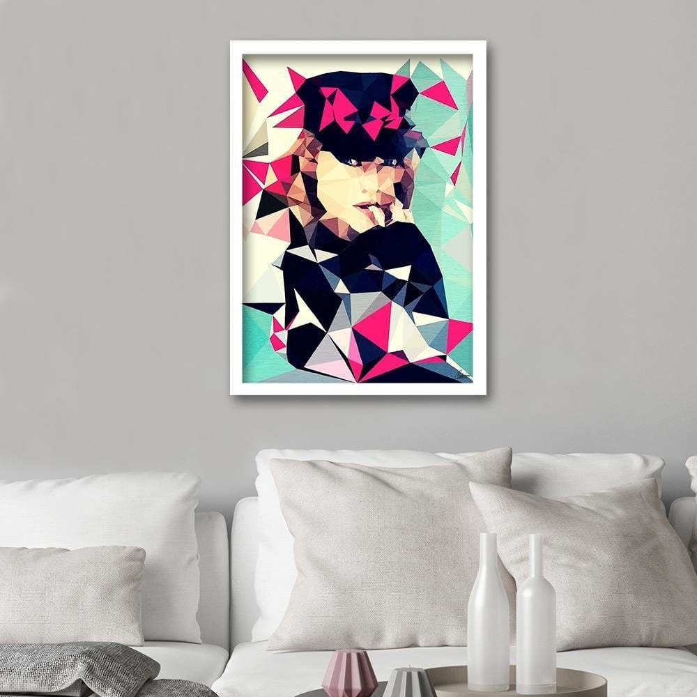 Glezna baltā rāmī - Coquettish Woman  Home Trends DECO