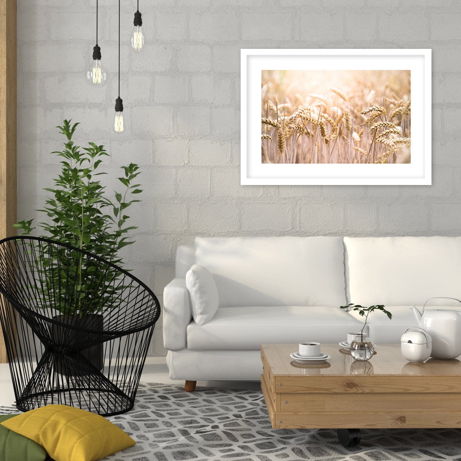 Glezna baltā rāmī - Corn In The Sun 2  Home Trends DECO