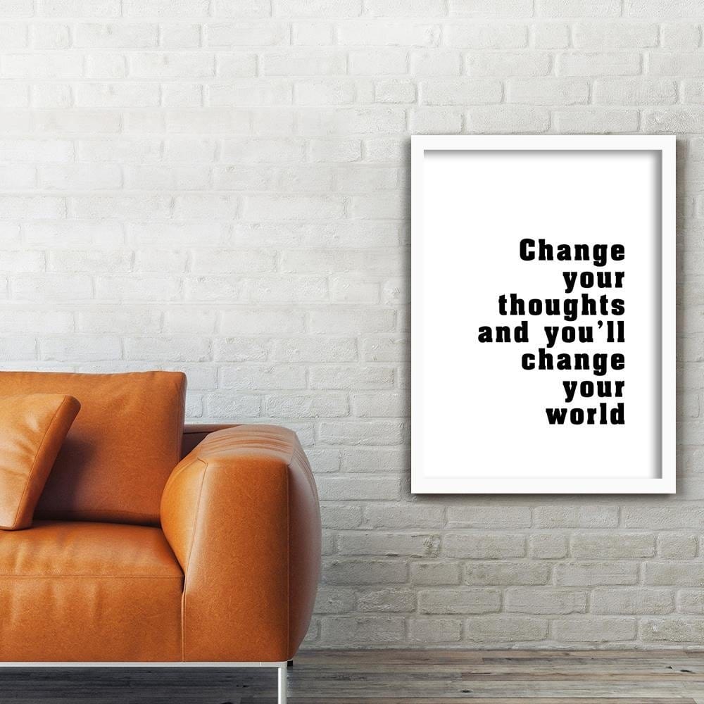 Glezna baltā rāmī - Cover - Change Your Thoughts  Home Trends DECO