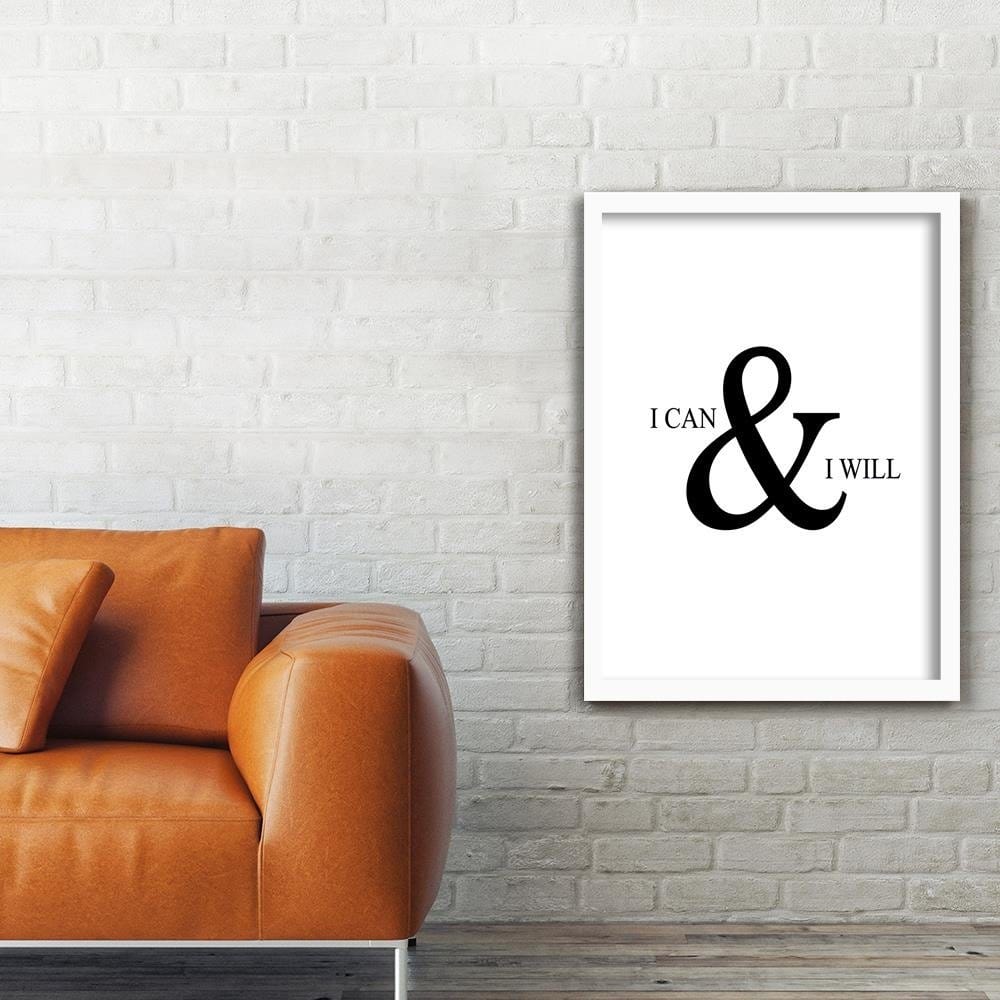 Glezna baltā rāmī - Cover - I Can Do Anything  Home Trends DECO