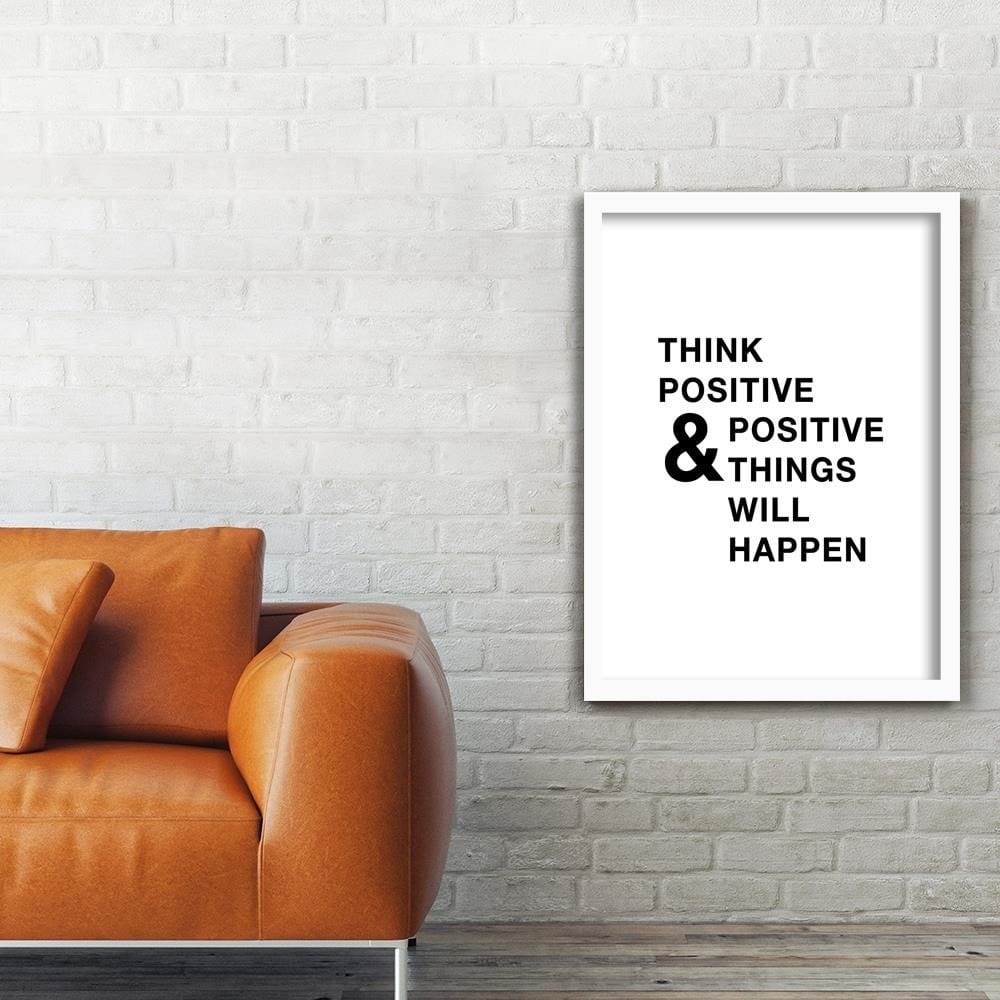 Glezna baltā rāmī - Cover - Think Positively  Home Trends DECO