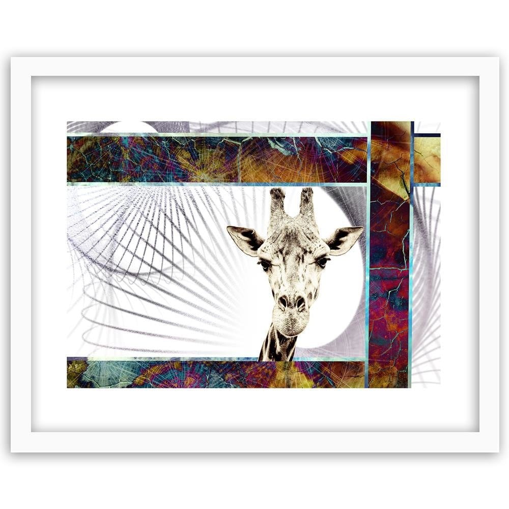 Glezna baltā rāmī - Curious Giraffe  Home Trends DECO