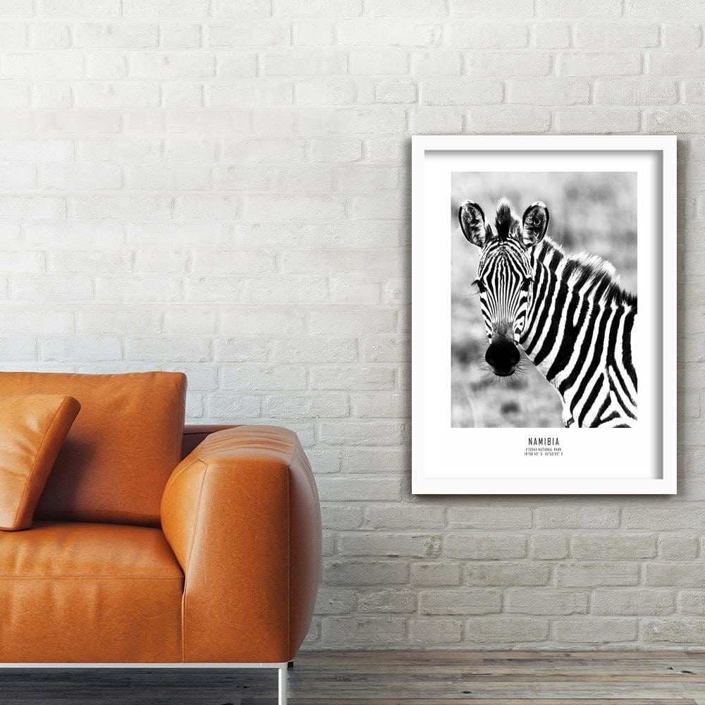 Glezna baltā rāmī - Curious Zebra  Home Trends DECO