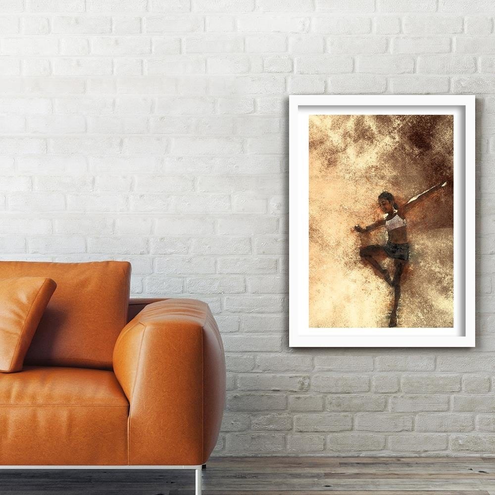 Glezna baltā rāmī - Dancing Girl Abstraction  Home Trends DECO