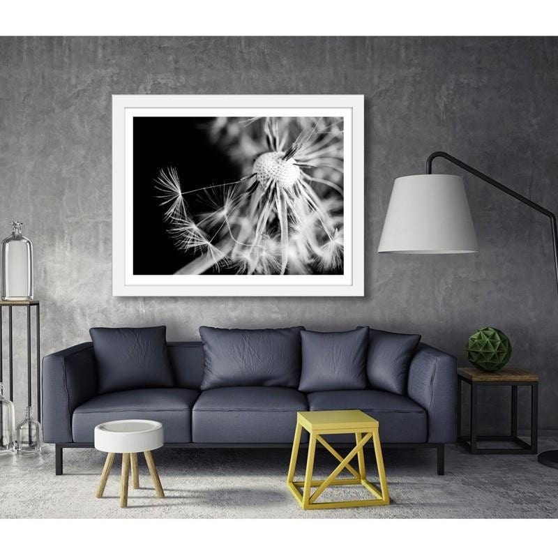 Glezna baltā rāmī - Dandelion 2  Home Trends DECO