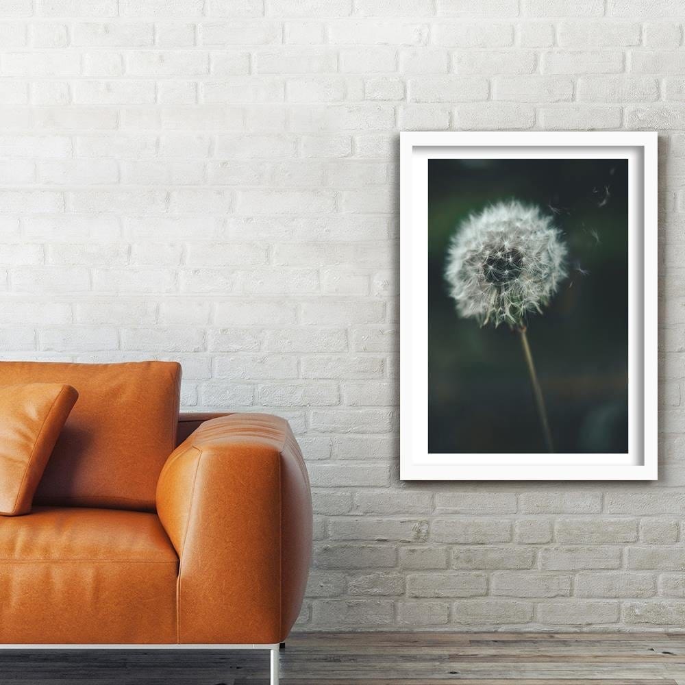 Glezna baltā rāmī - Dandelion  Home Trends DECO