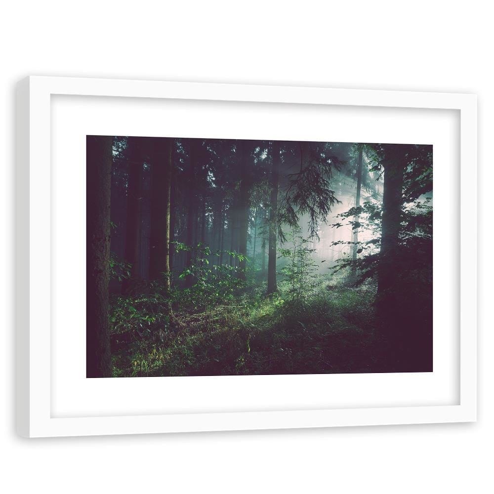 Glezna baltā rāmī - Dark Forest  Home Trends DECO