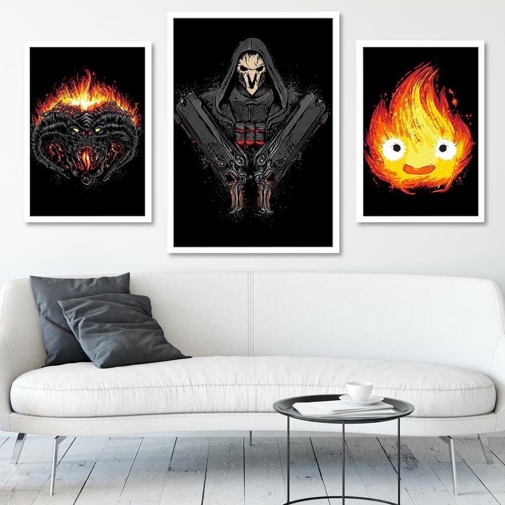 Glezna baltā rāmī - Death Comes Black  Home Trends DECO
