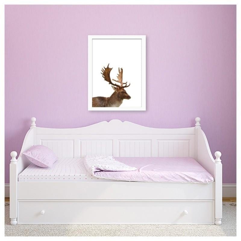 Glezna baltā rāmī - Deer  Home Trends DECO