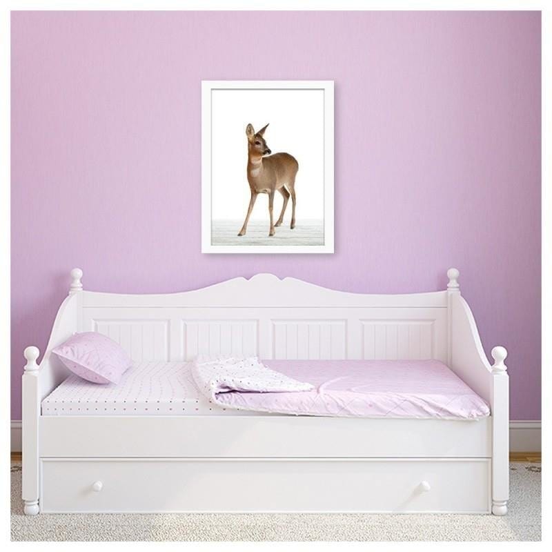 Glezna baltā rāmī - Deer  Home Trends DECO