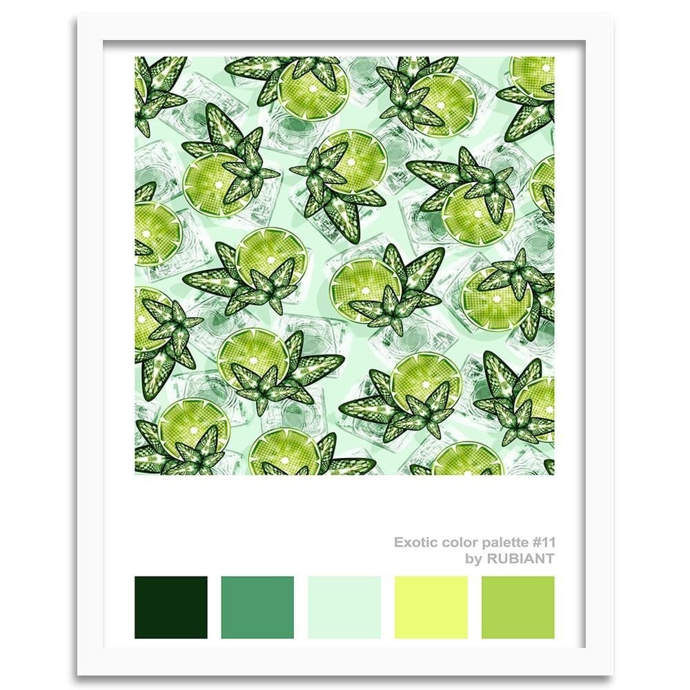 Glezna baltā rāmī - Digital Art Green  Home Trends DECO