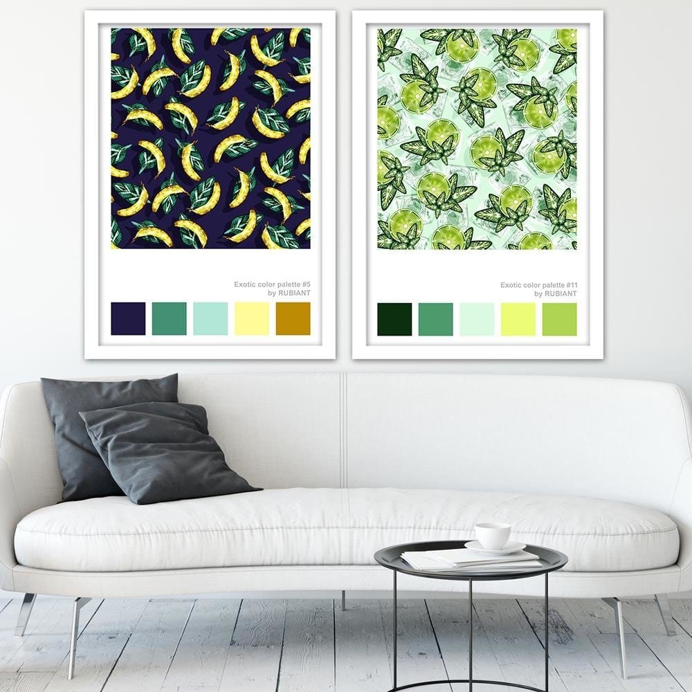 Glezna baltā rāmī - Digital Art Green  Home Trends DECO