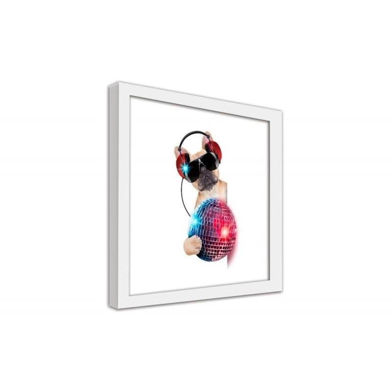 Glezna baltā rāmī - Disco dog  Home Trends DECO