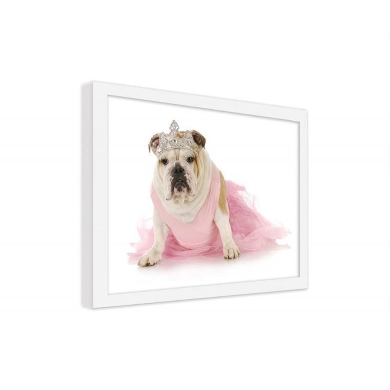 Glezna baltā rāmī - Dog princess  Home Trends DECO
