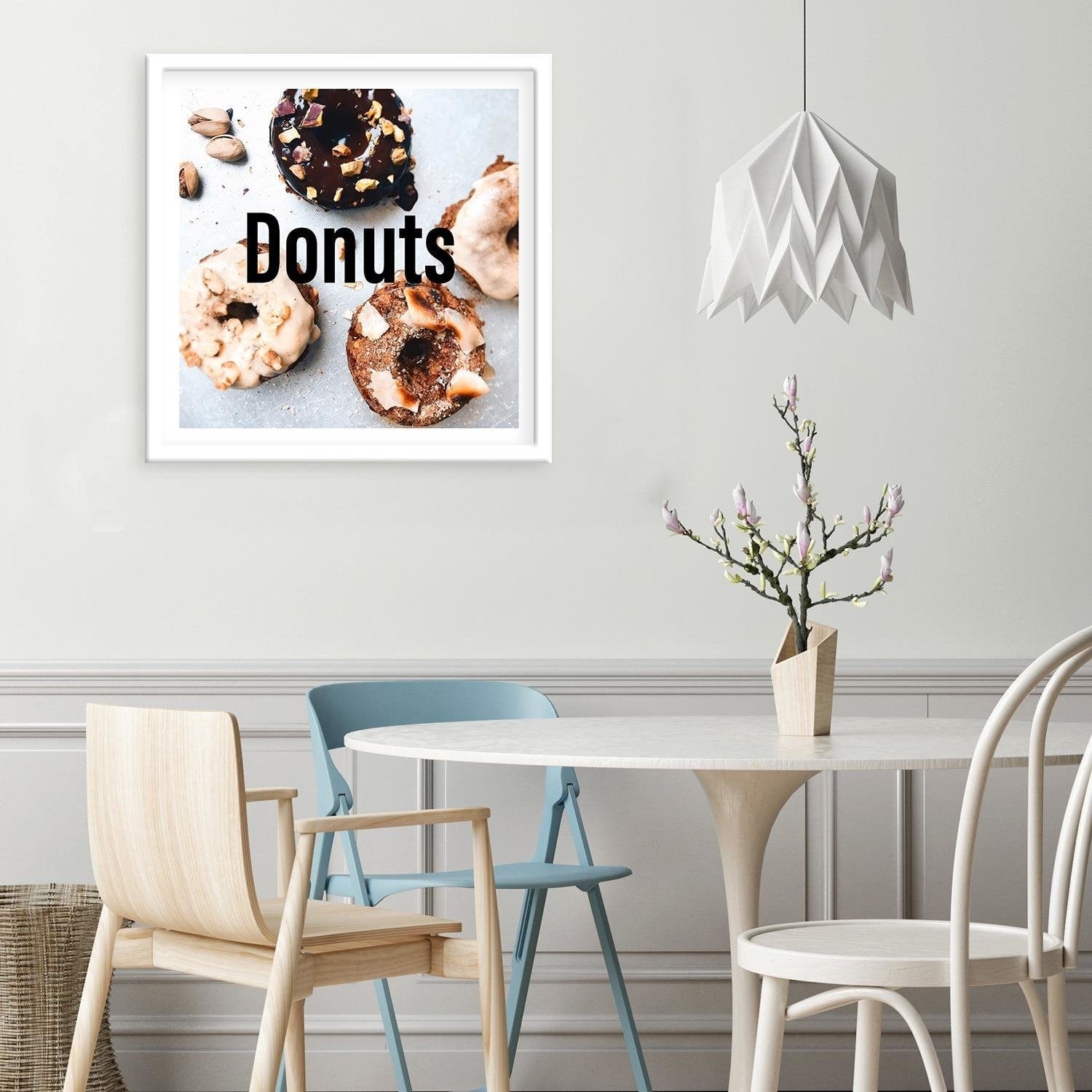 Glezna baltā rāmī - Donuts 2  Home Trends DECO