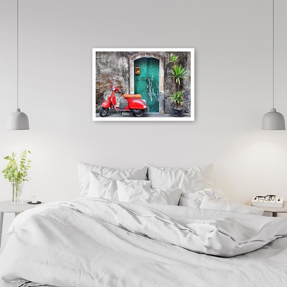 Glezna baltā rāmī - Doors And Red Scooter  Home Trends DECO