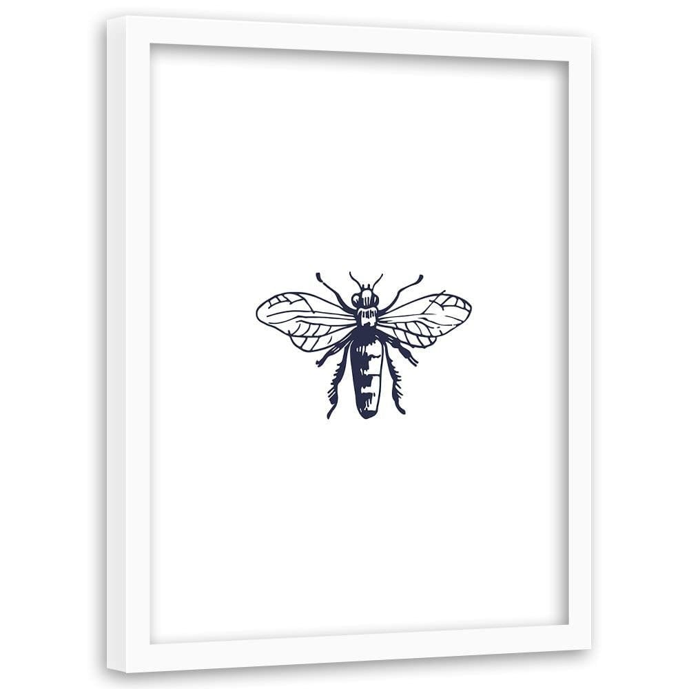 Glezna baltā rāmī - Drawn Wasp  Home Trends DECO