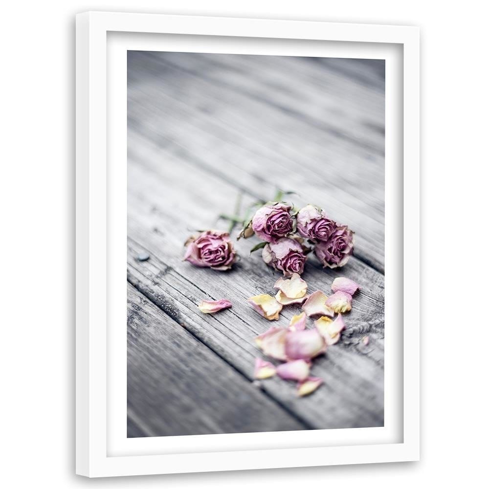 Glezna baltā rāmī - Dried Roses  Home Trends DECO