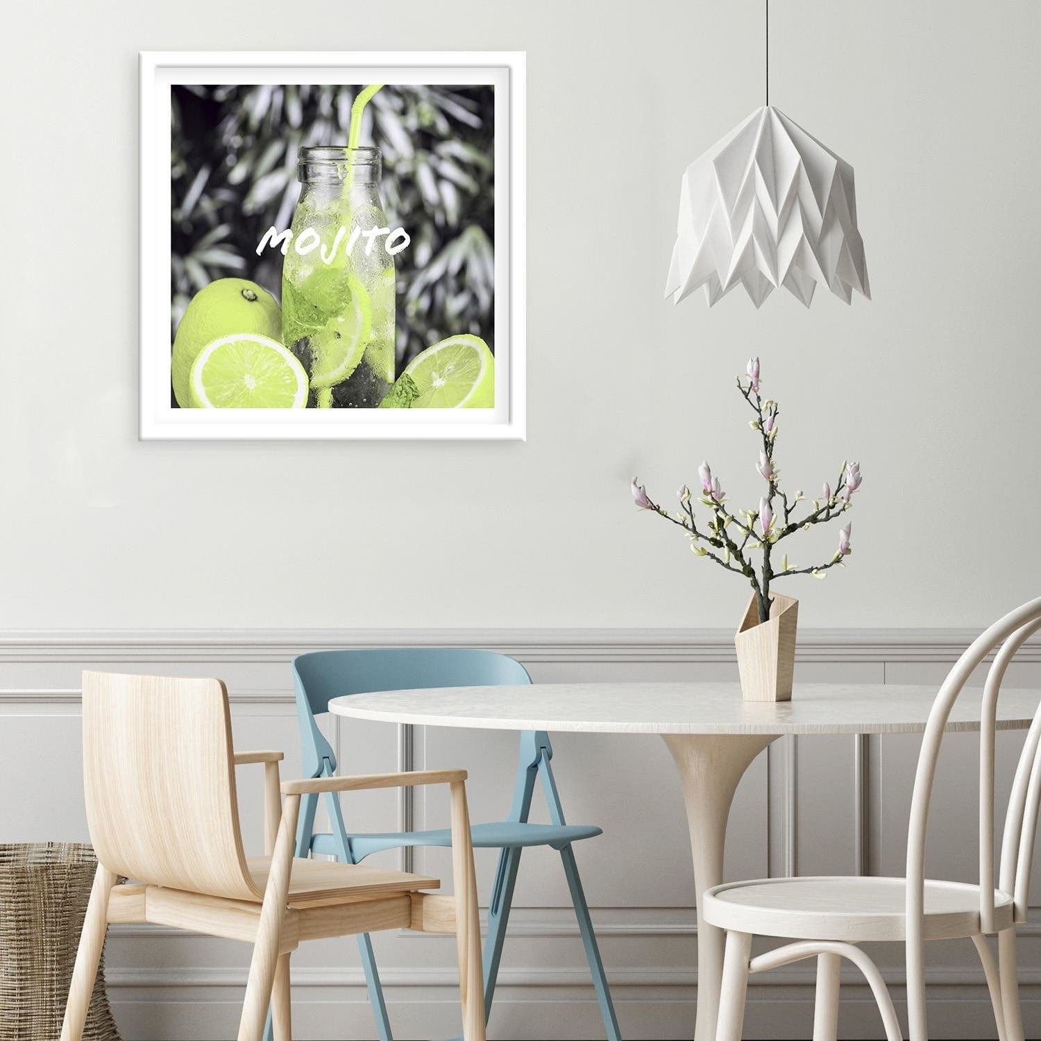 Glezna baltā rāmī - Drink And Lemon 3  Home Trends DECO