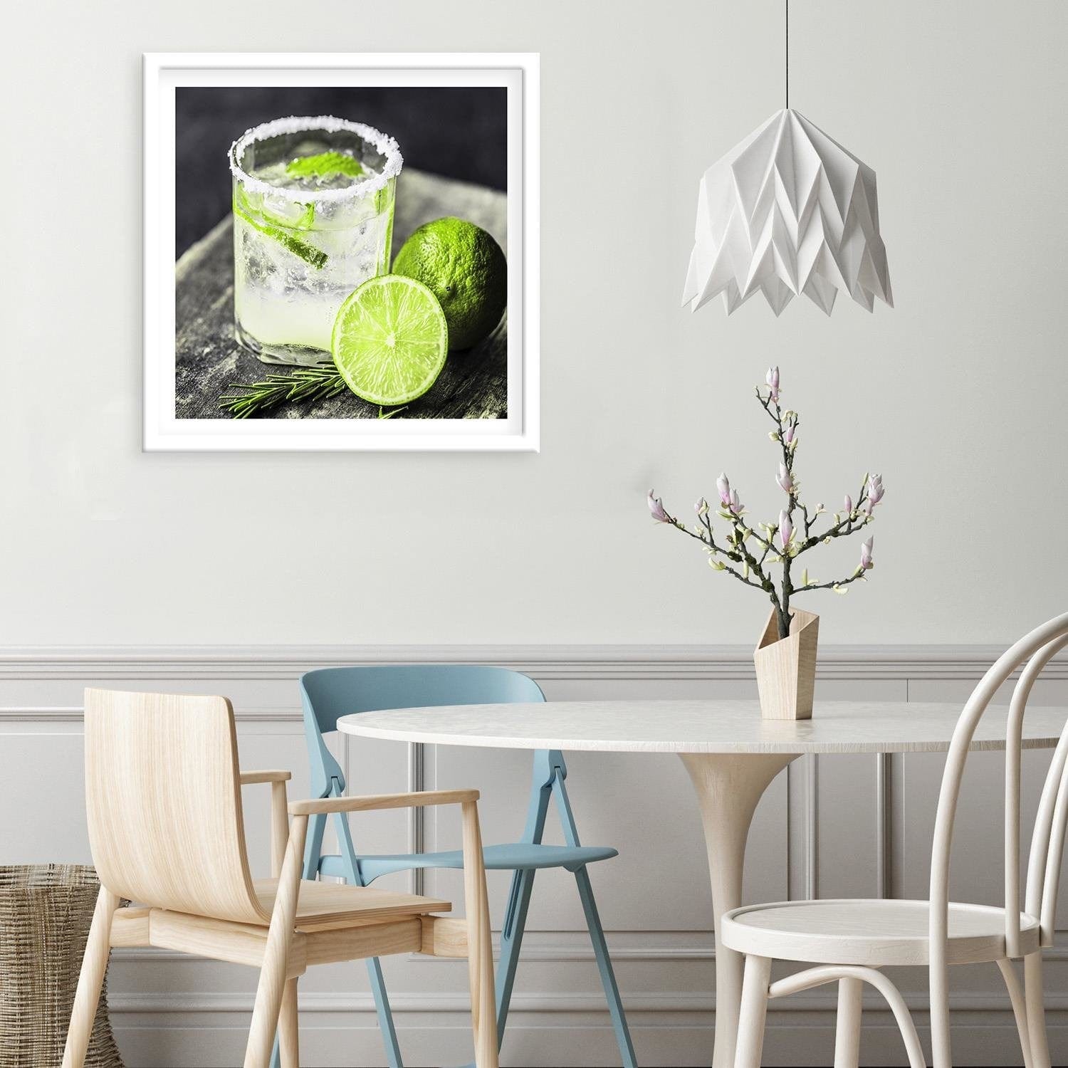Glezna baltā rāmī - Drink With Lemon 2  Home Trends DECO