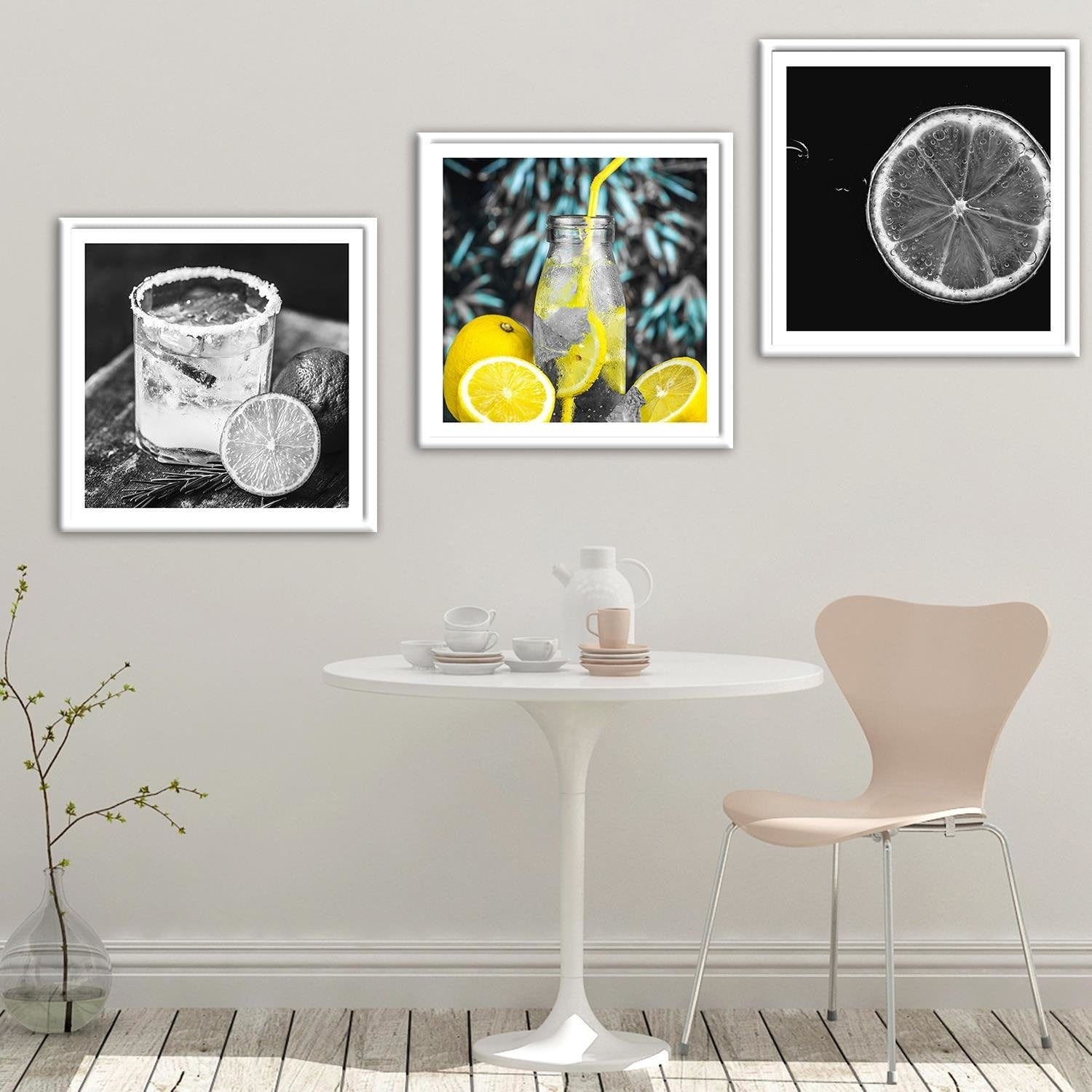 Glezna baltā rāmī - Drink With Lemon  Home Trends DECO
