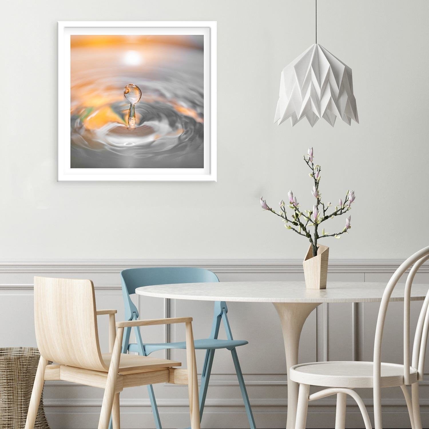 Glezna baltā rāmī - Drop Of Water  Home Trends DECO