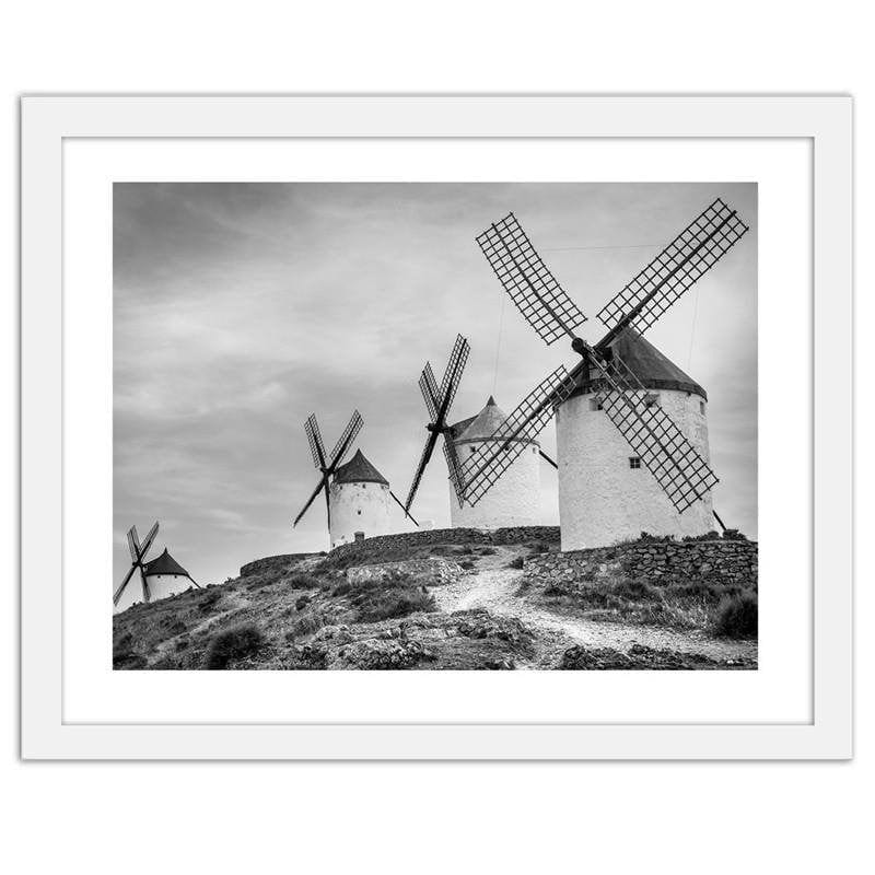 Glezna baltā rāmī - Dutch windmills  Home Trends DECO