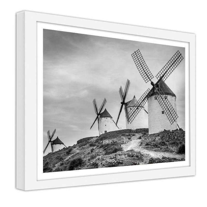 Glezna baltā rāmī - Dutch windmills  Home Trends DECO