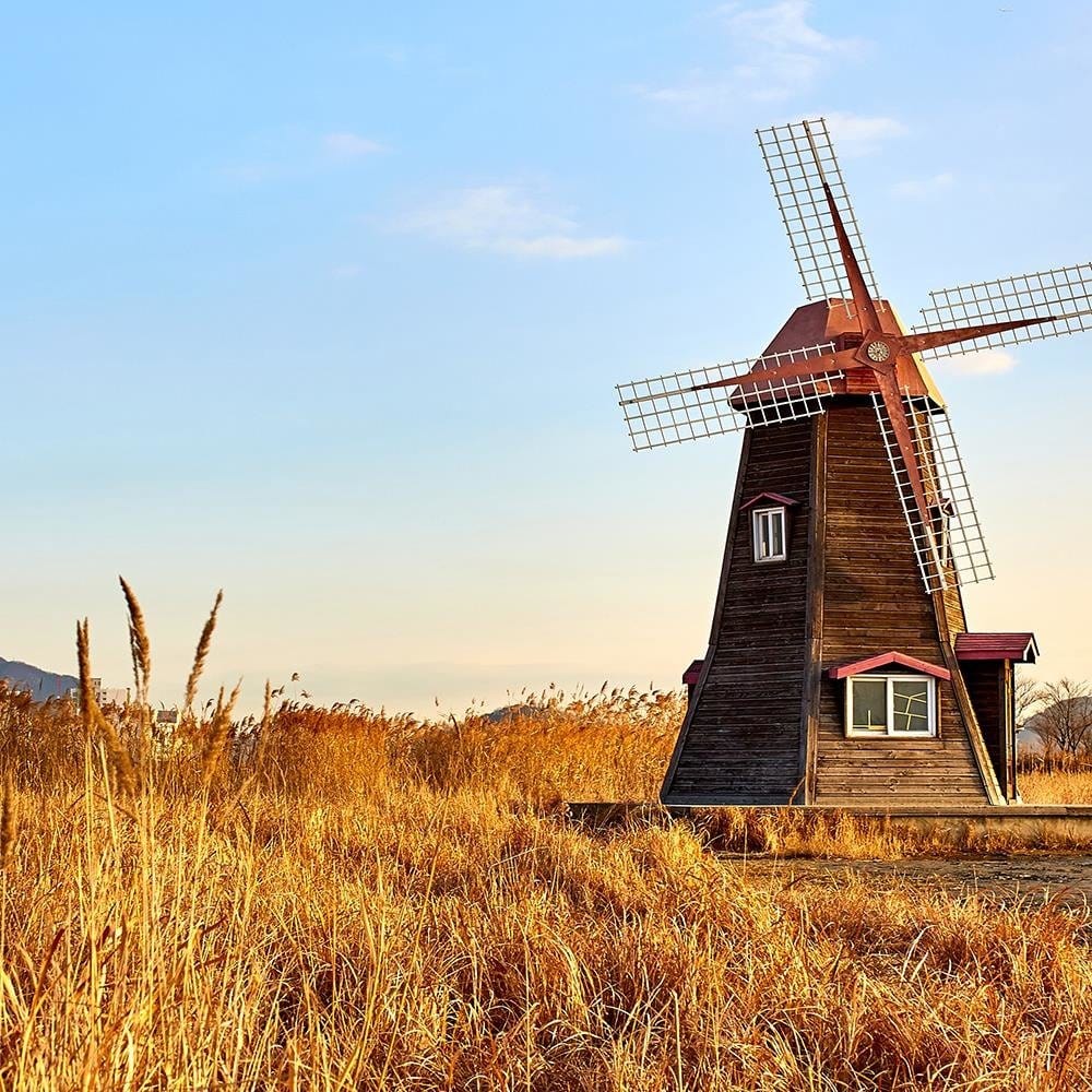 Glezna baltā rāmī - Dutch Windmills  Home Trends DECO