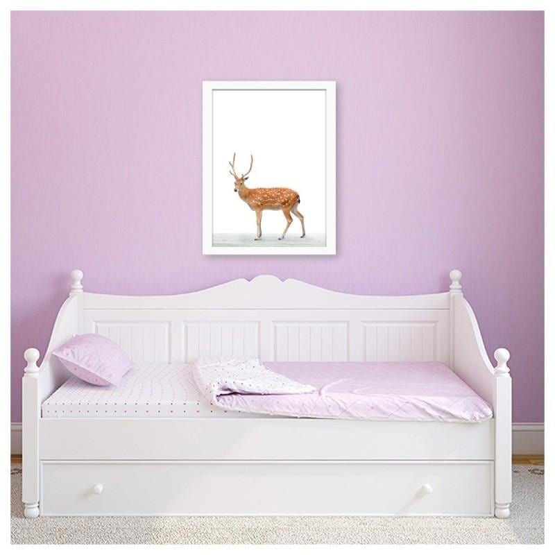 Glezna baltā rāmī - Eastern deer  Home Trends DECO