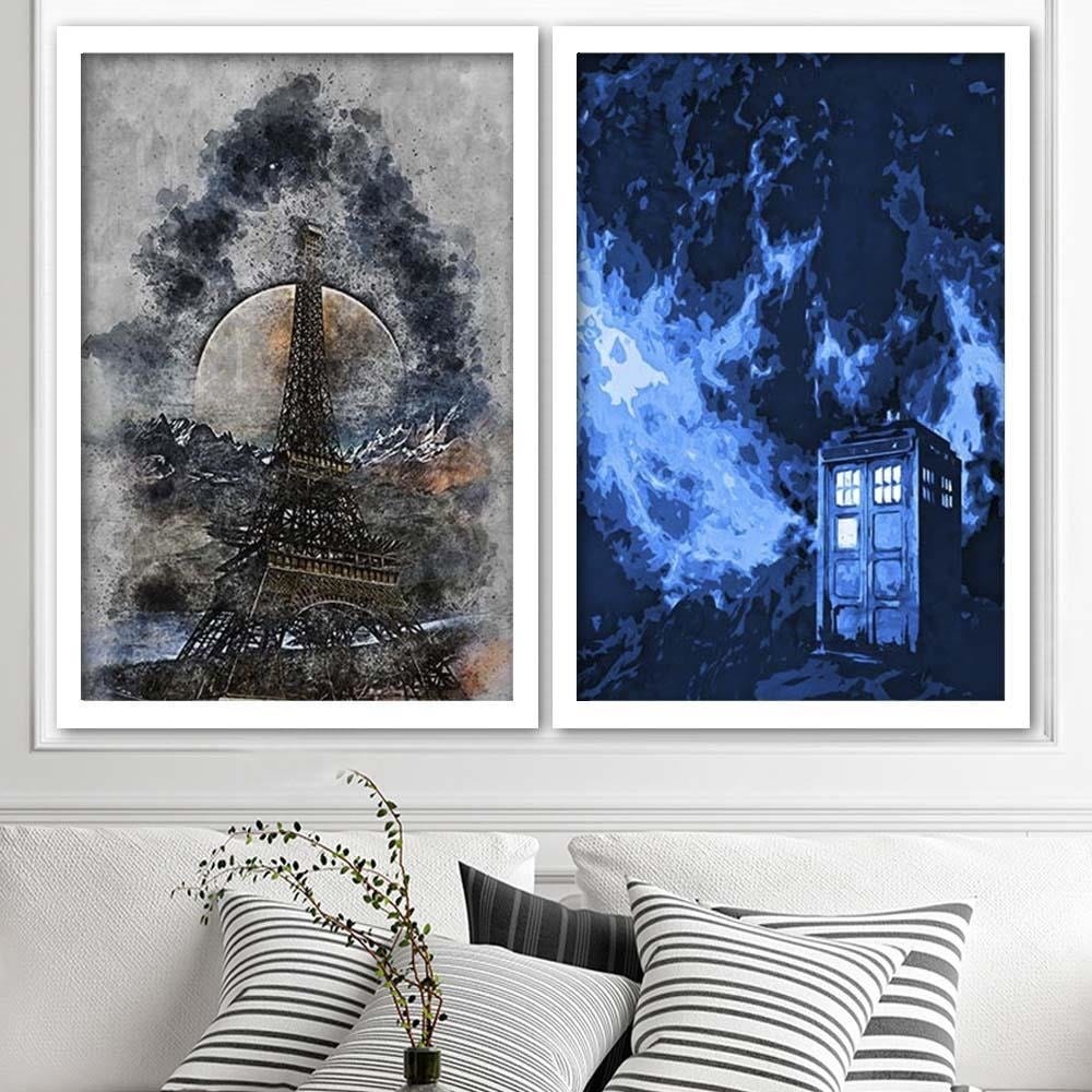 Glezna baltā rāmī - Eiffel Tower  Home Trends DECO