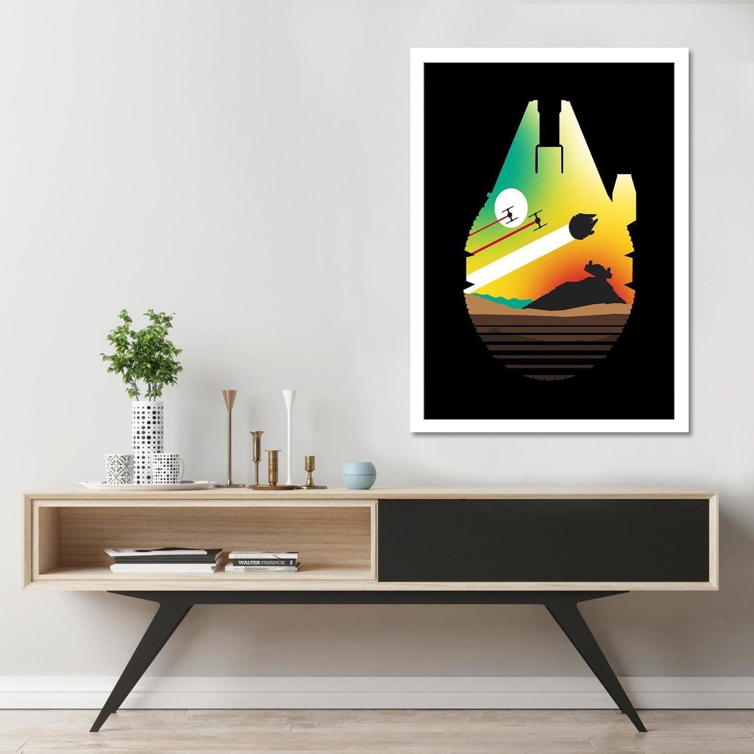 Glezna baltā rāmī - Escape From Desert Planet  Home Trends DECO