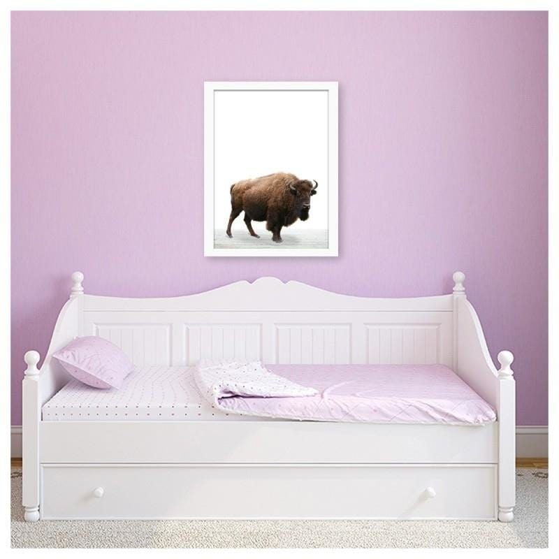 Glezna baltā rāmī - European bison  Home Trends DECO