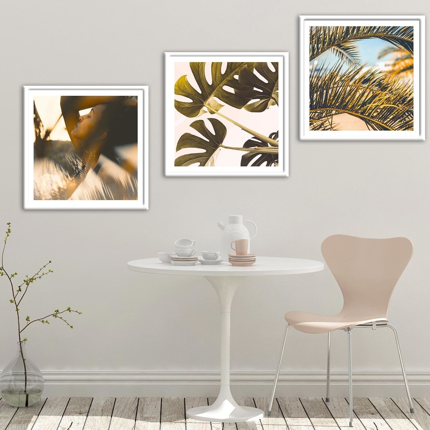 Glezna baltā rāmī - Exotic Leaves Monstera 2  Home Trends DECO