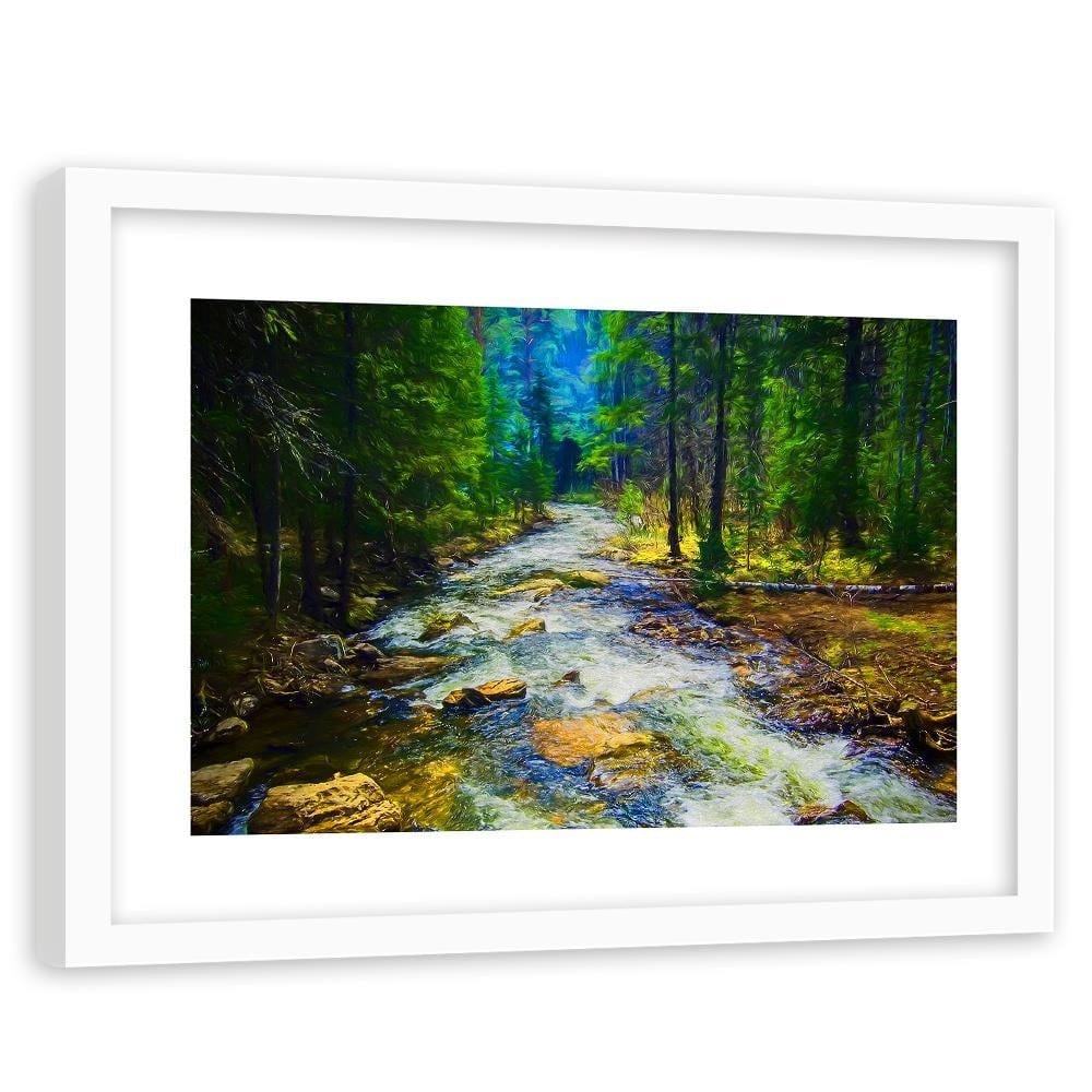 Glezna baltā rāmī - Fairytale Forest 4  Home Trends DECO