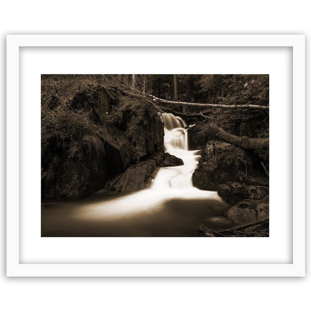 Glezna baltā rāmī - Fairytale Waterfall 1  Home Trends DECO