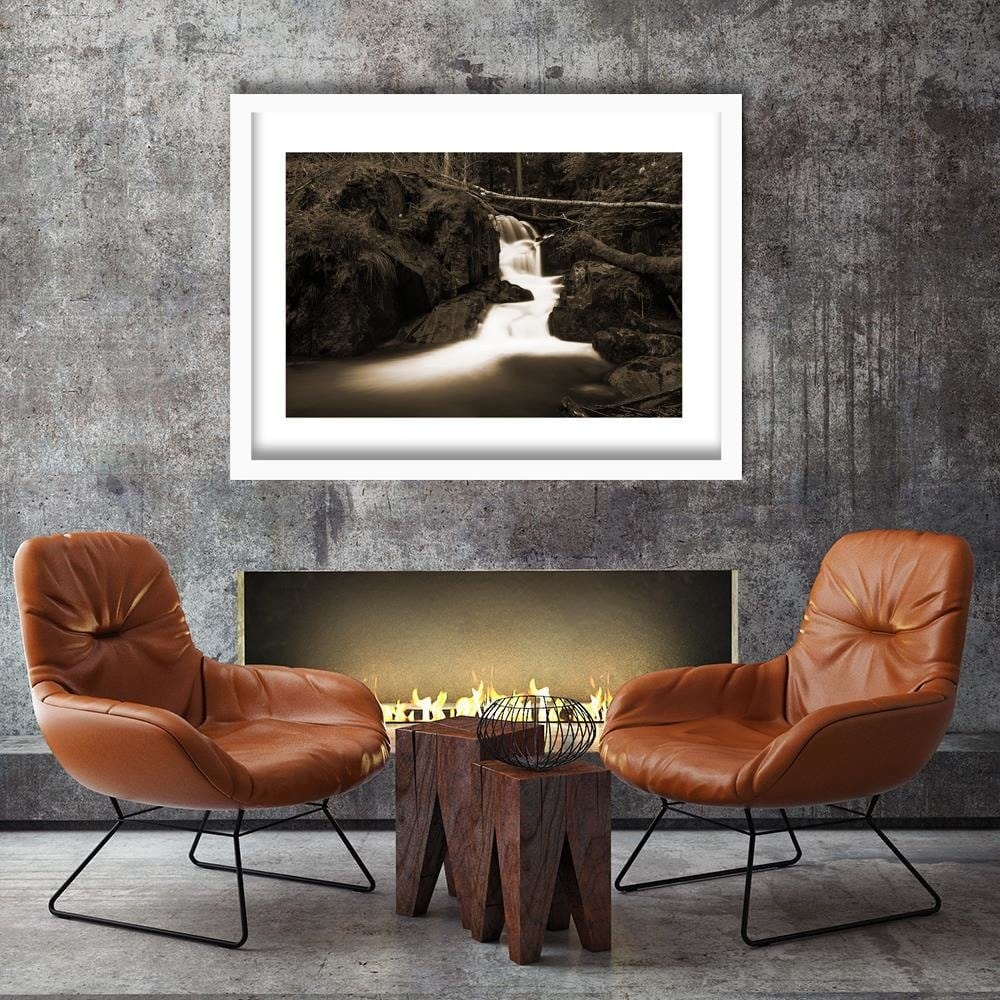 Glezna baltā rāmī - Fairytale Waterfall 1  Home Trends DECO