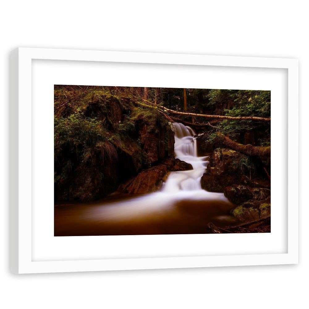 Glezna baltā rāmī - Fairytale Waterfall 3  Home Trends DECO