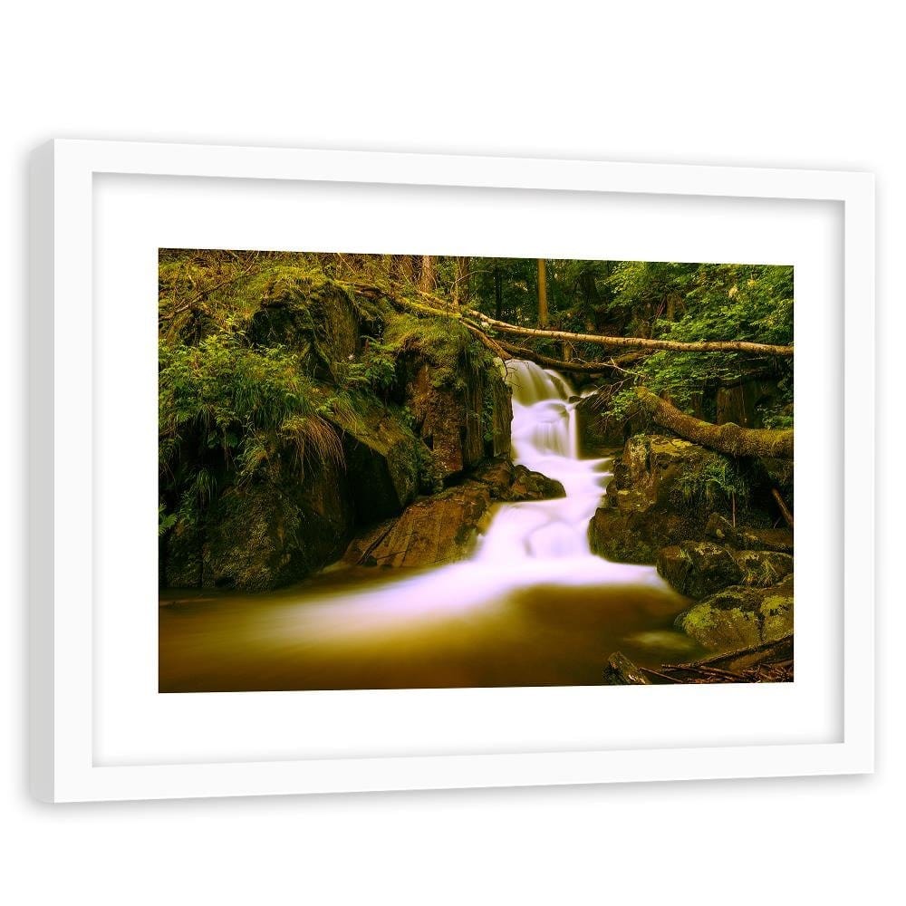 Glezna baltā rāmī - Fairytale Waterfall 4  Home Trends DECO