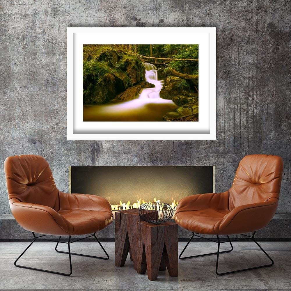 Glezna baltā rāmī - Fairytale Waterfall 4  Home Trends DECO
