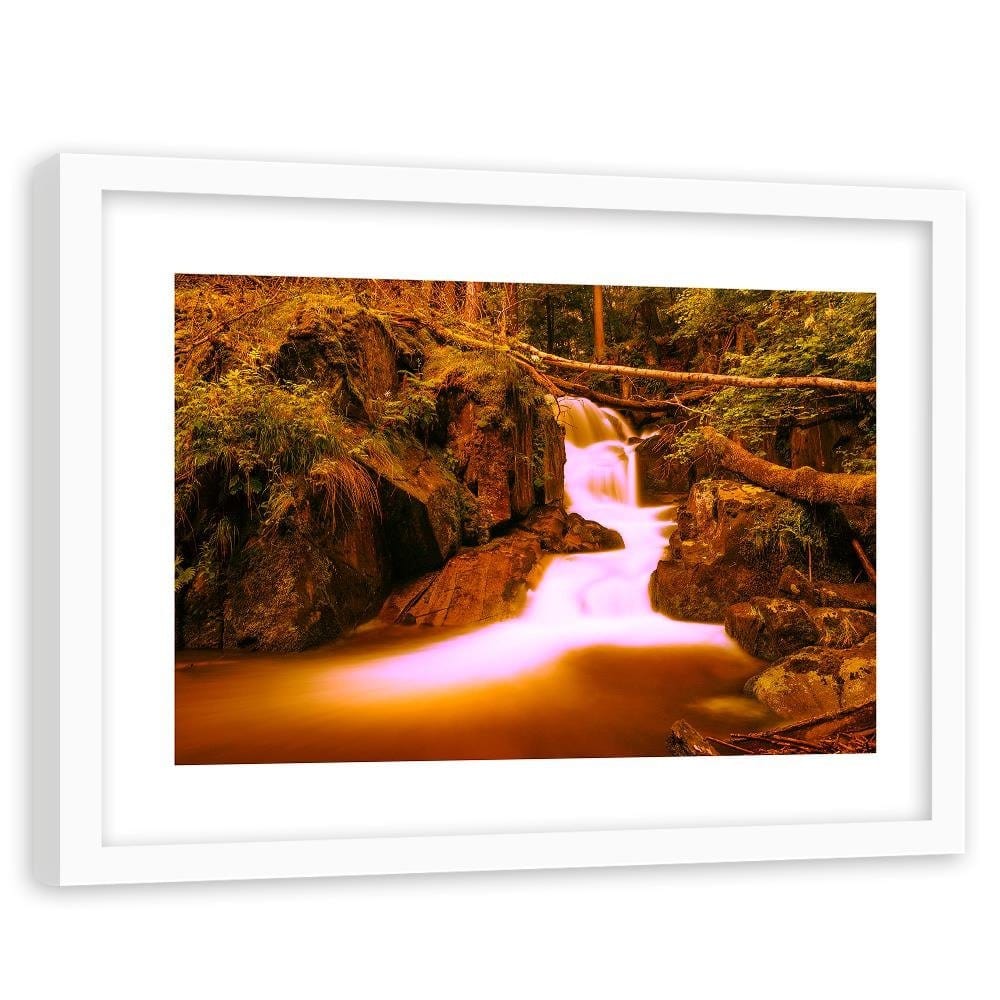 Glezna baltā rāmī - Fairytale Waterfall  Home Trends DECO