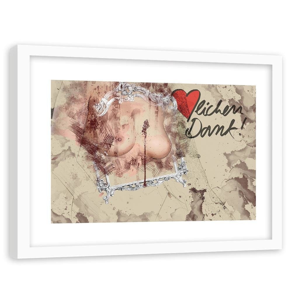 Glezna baltā rāmī - Feminine Bust Abstraction  Home Trends DECO
