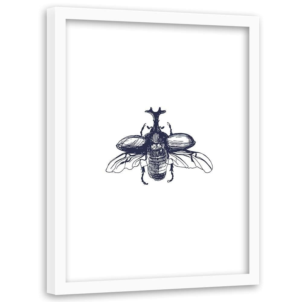 Glezna baltā rāmī - Flying Beetle  Home Trends DECO